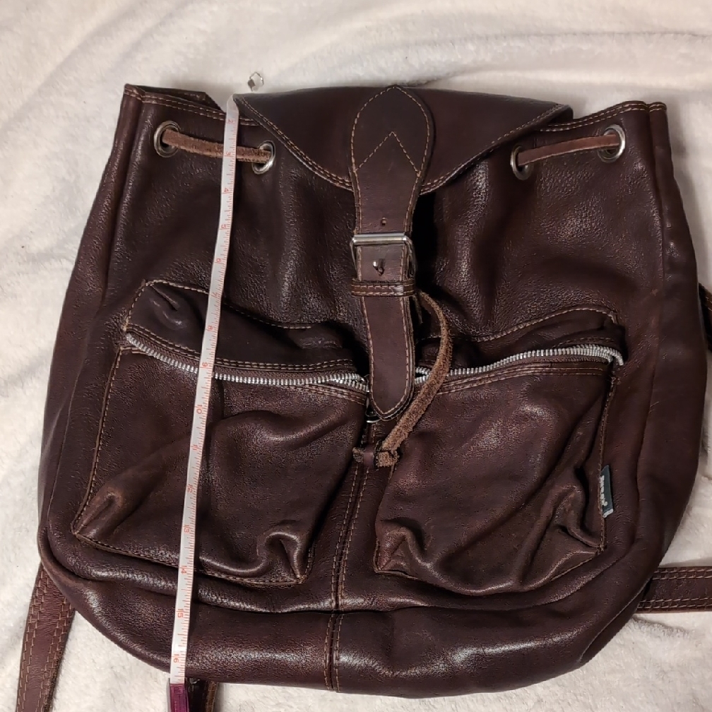 Rugby Canada Brown Leather Backpack.